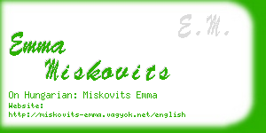 emma miskovits business card